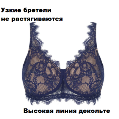 Бюстгальтер без косточек М9203 темно-синий с карманами